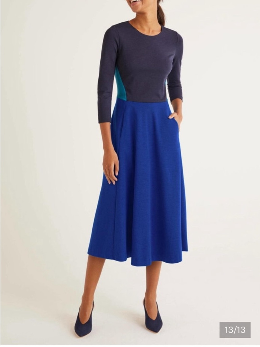 Not for sale—-ISO Boden color block dress in teal navy  - Ponte A-Line size 8